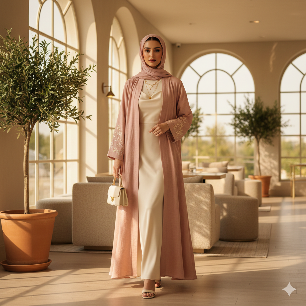 عباية "نور" الرمضانية – حيث تلتقي الأصالة بالفخامة 🌙✨