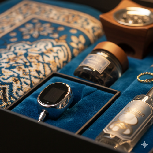 الأناقة والروحانية في باكيج واحد! 🌙.                       [رابط المتجر في البايو 🔗]
هل تبحث عن الهدية المثالية؟ أو ترغب في تجديد ركن الصلاة الخاص بك؟
نقدم لك Pack 1 – الإصدار الحصري!
✅ سجادة بمواصفات عالية.
✅ بخور ينعش الروح.
✅ تسبيح إلكتروني ذكي.
✅ تغ